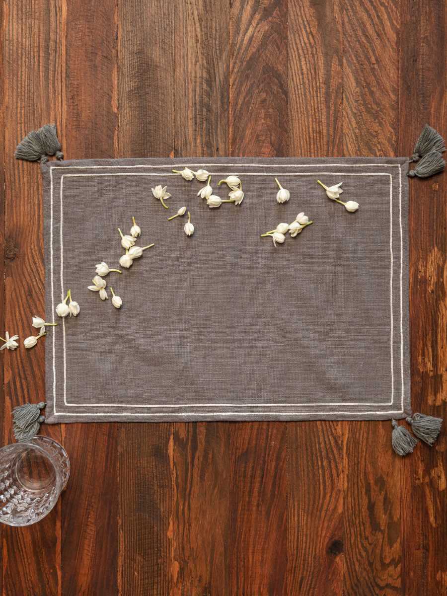 Handmade Grey Placemats (Set Of 4)