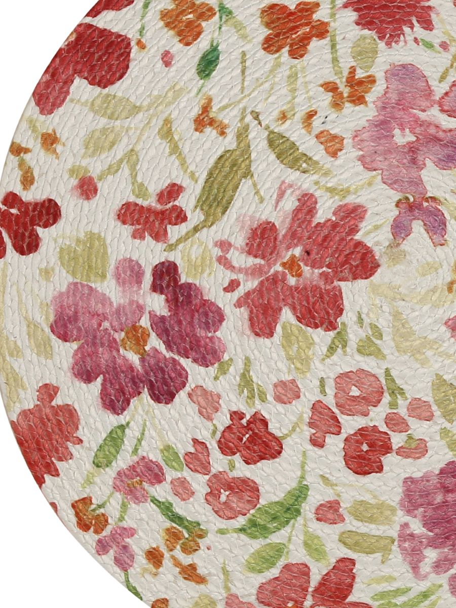 Braided Placemat - (Rose Flower Print / Flower Spray)