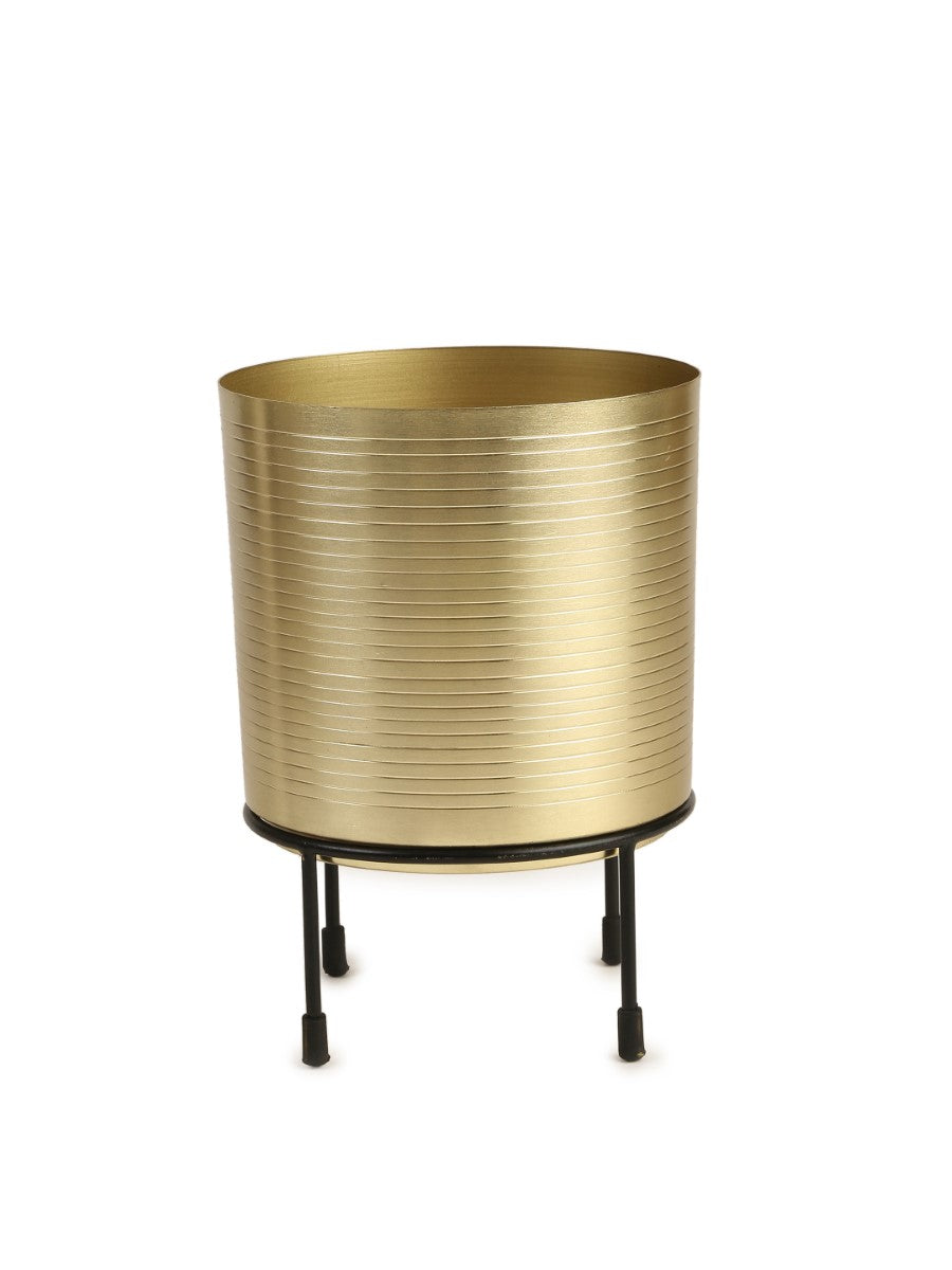 Gold Finish Planter With Stand