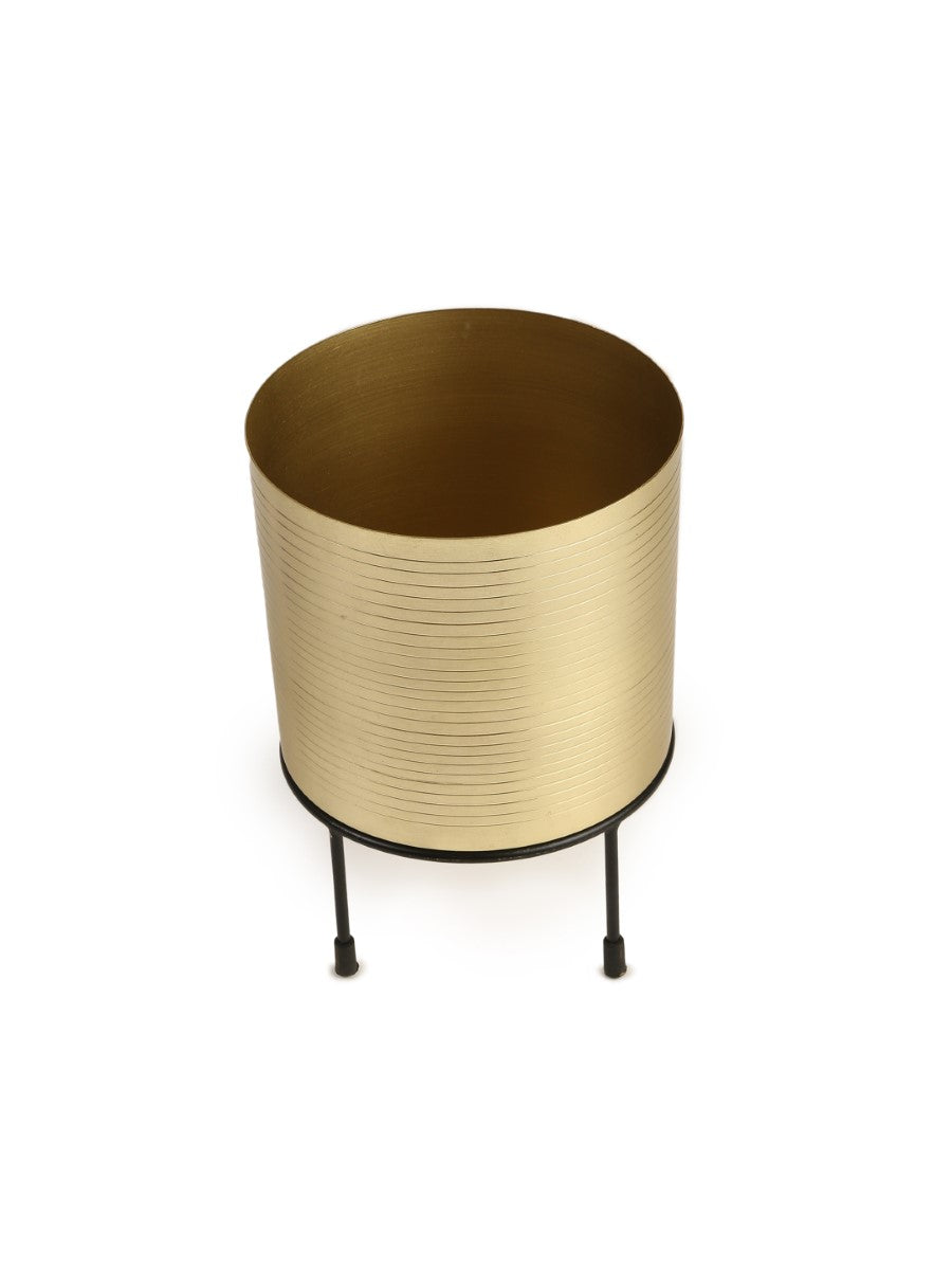 Gold Finish Planter With Stand