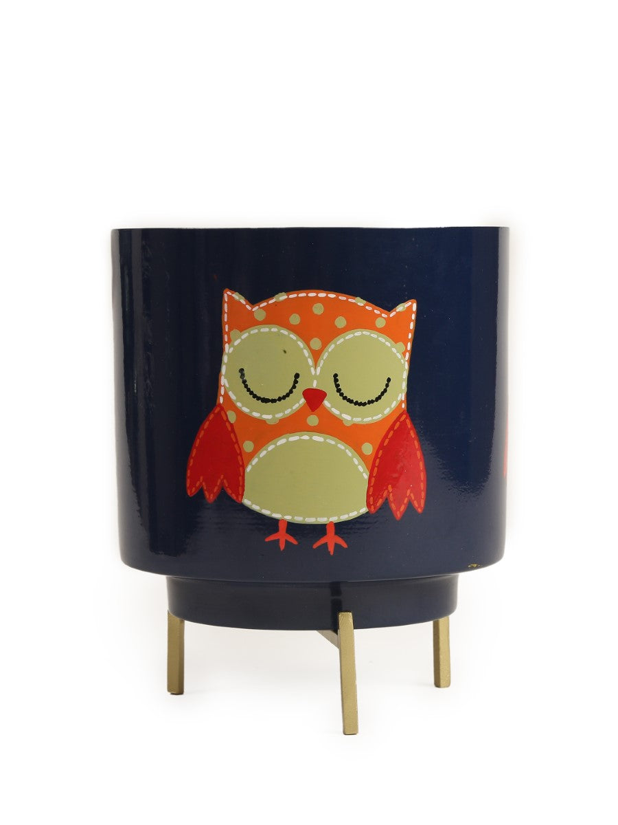 Blue Owl Design Hand Painted Planter