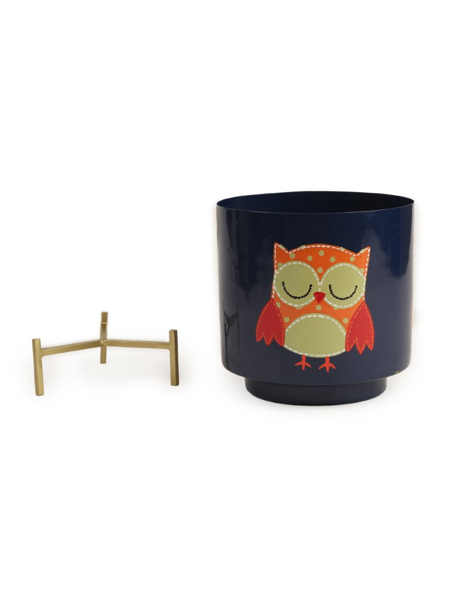 Blue Owl Design Hand Painted Planter