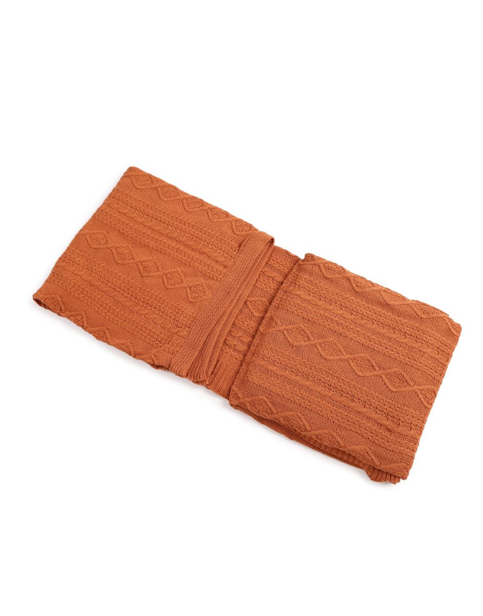 Rust Knitted Throw