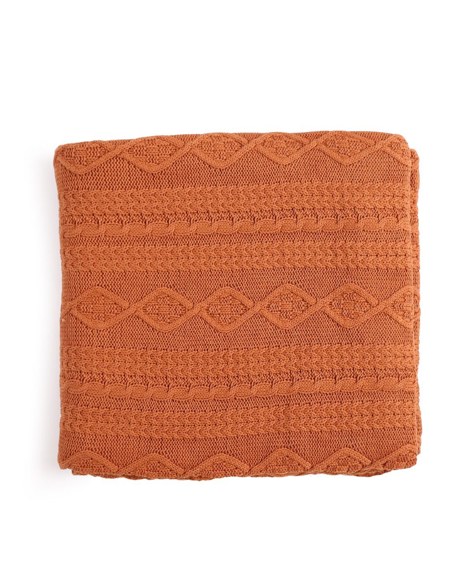 Rust Knitted Throw