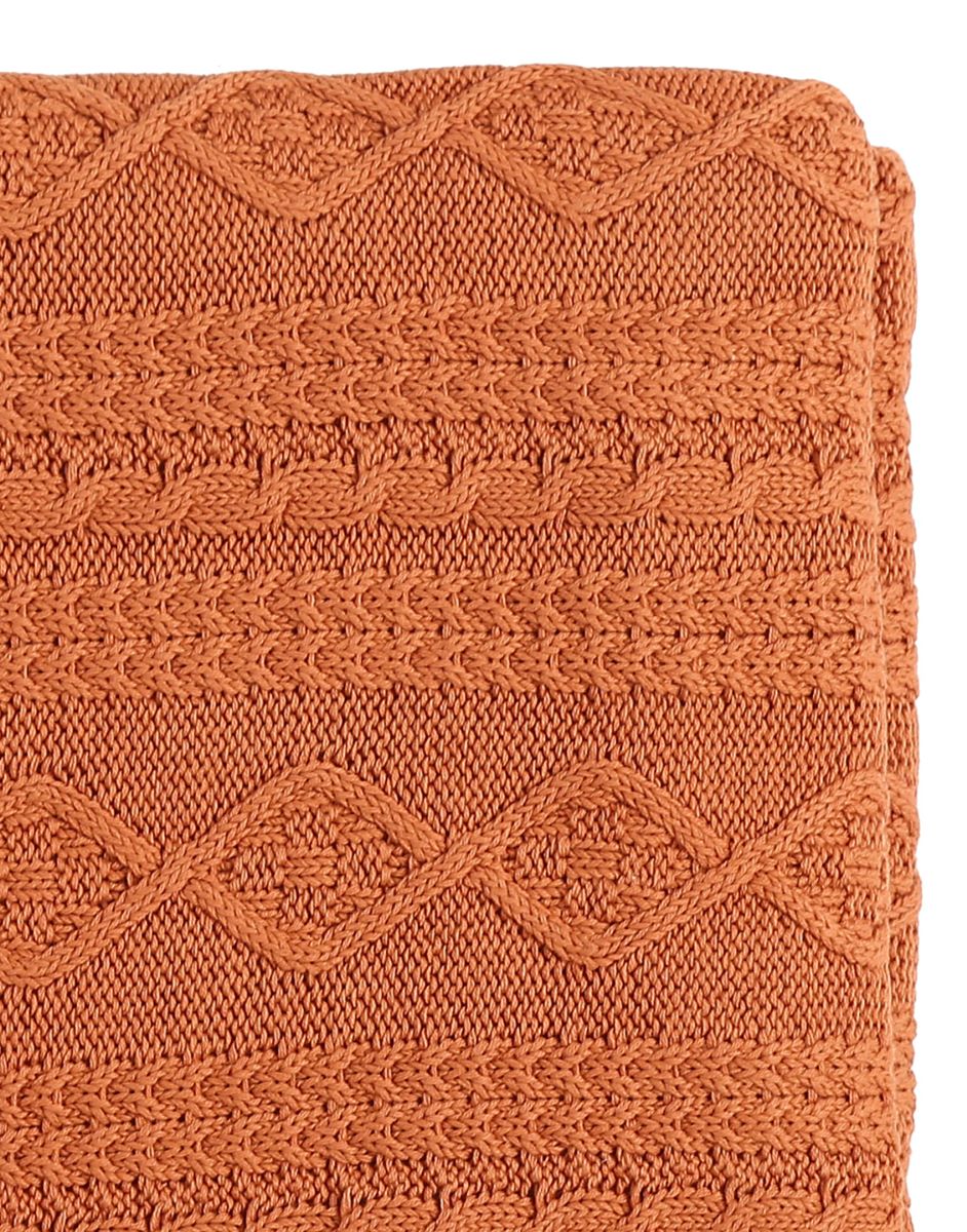 Rust Knitted Throw
