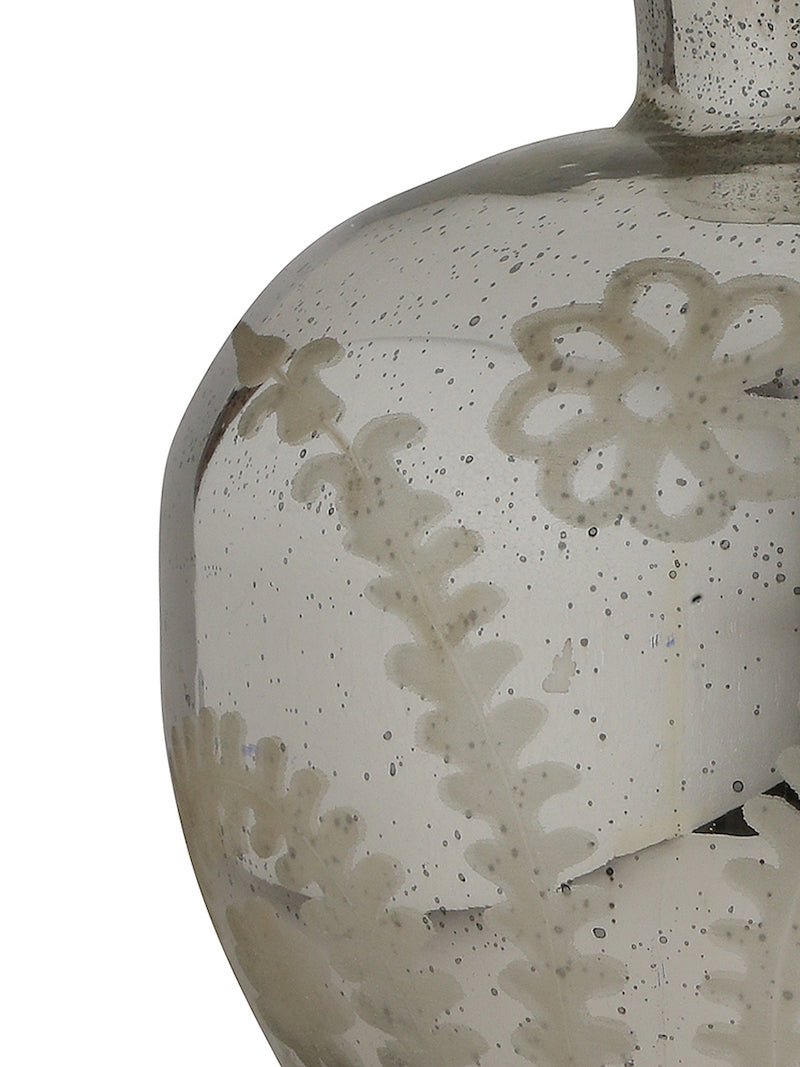 Exquisite Glass Vase with Flower Cut Design