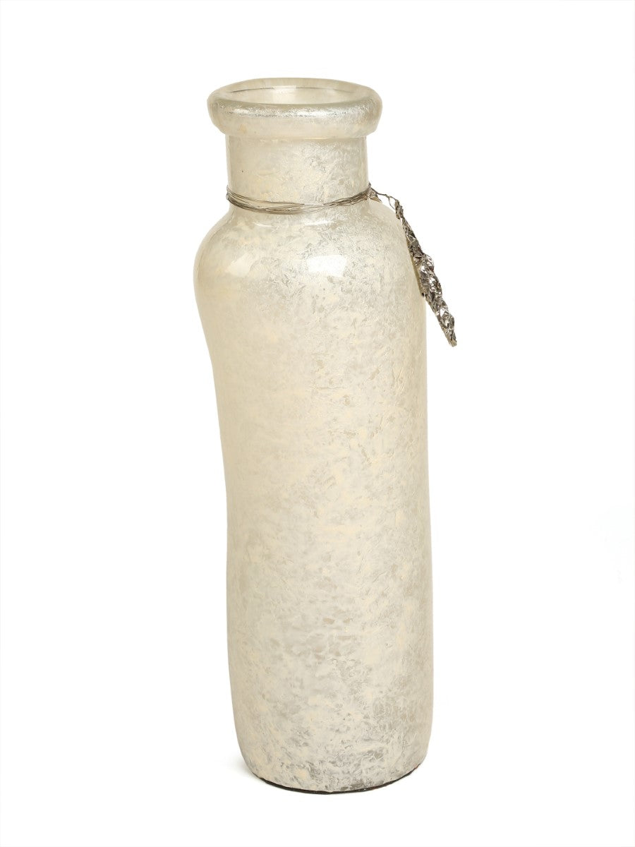 Ivory Vase With Silver Accent