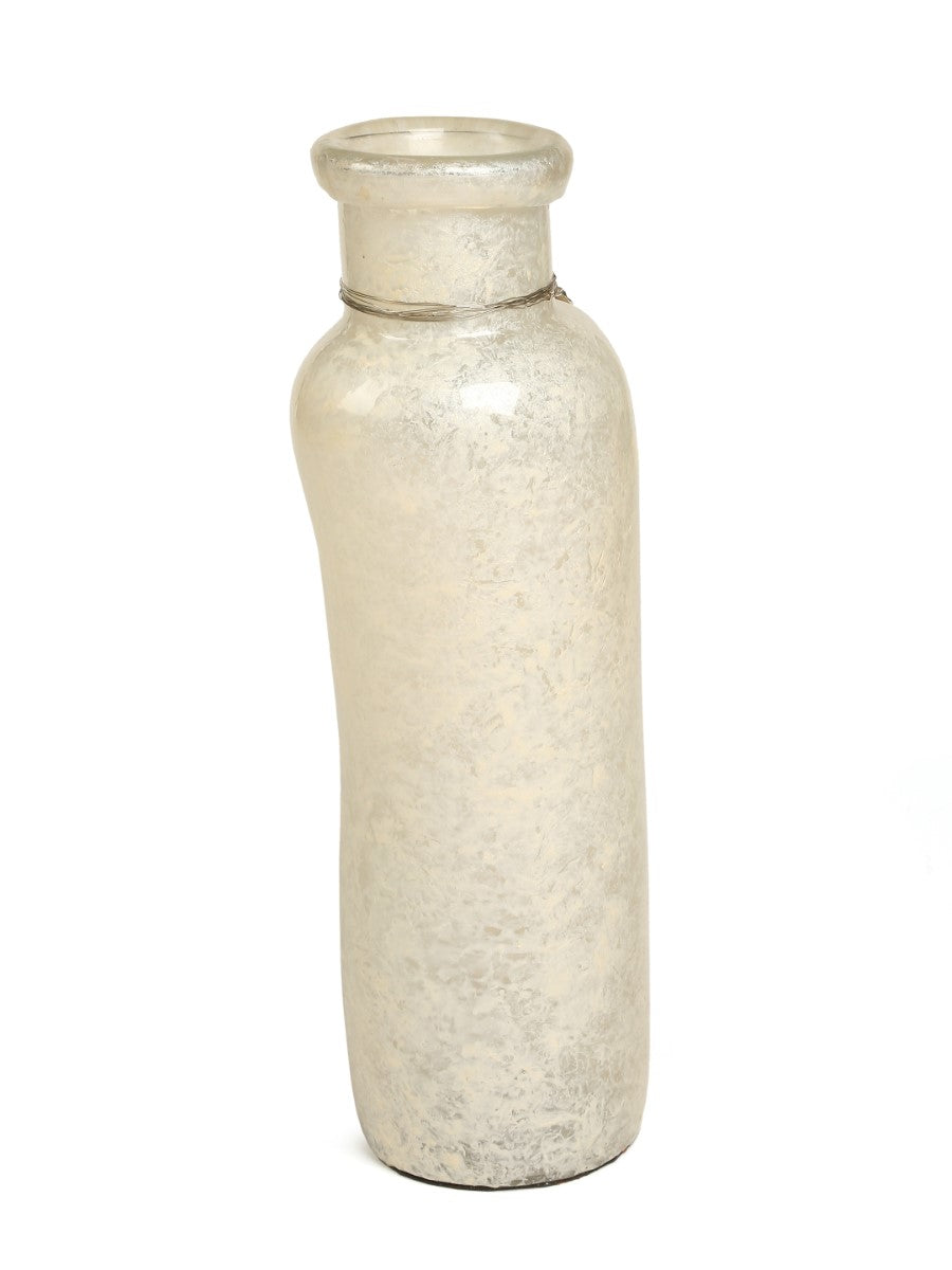 Ivory Vase With Silver Accent
