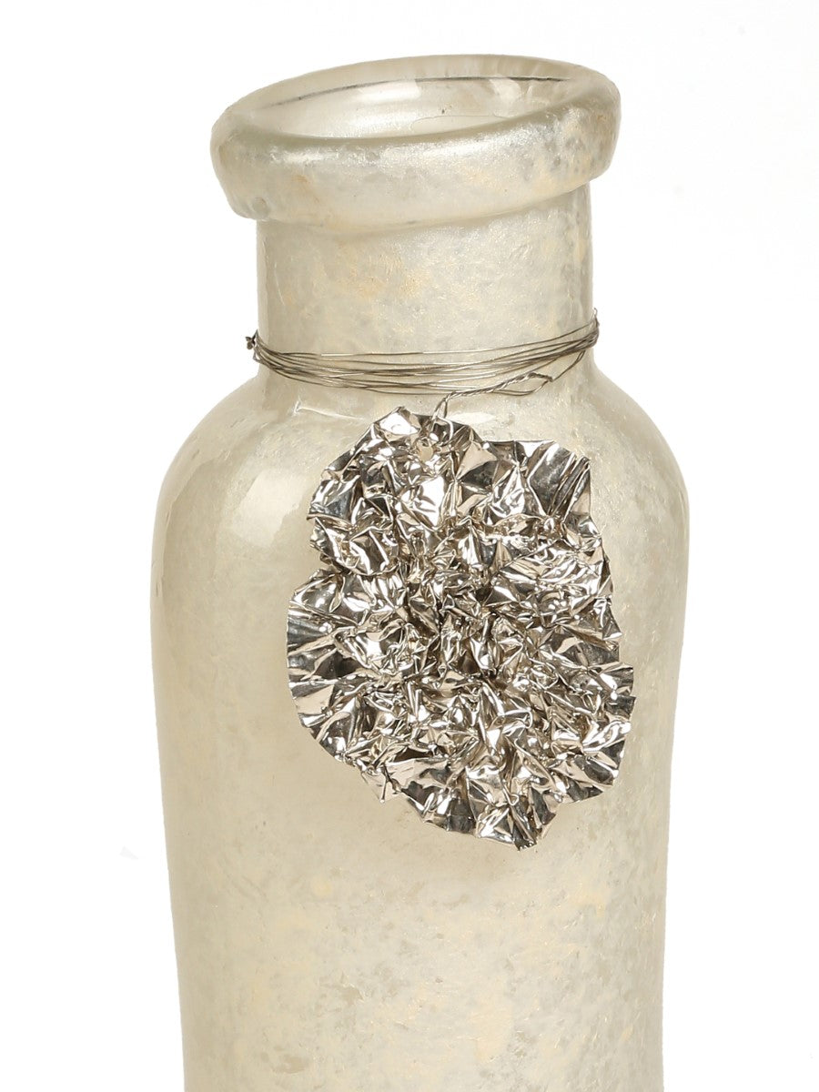 Ivory Vase With Silver Accent