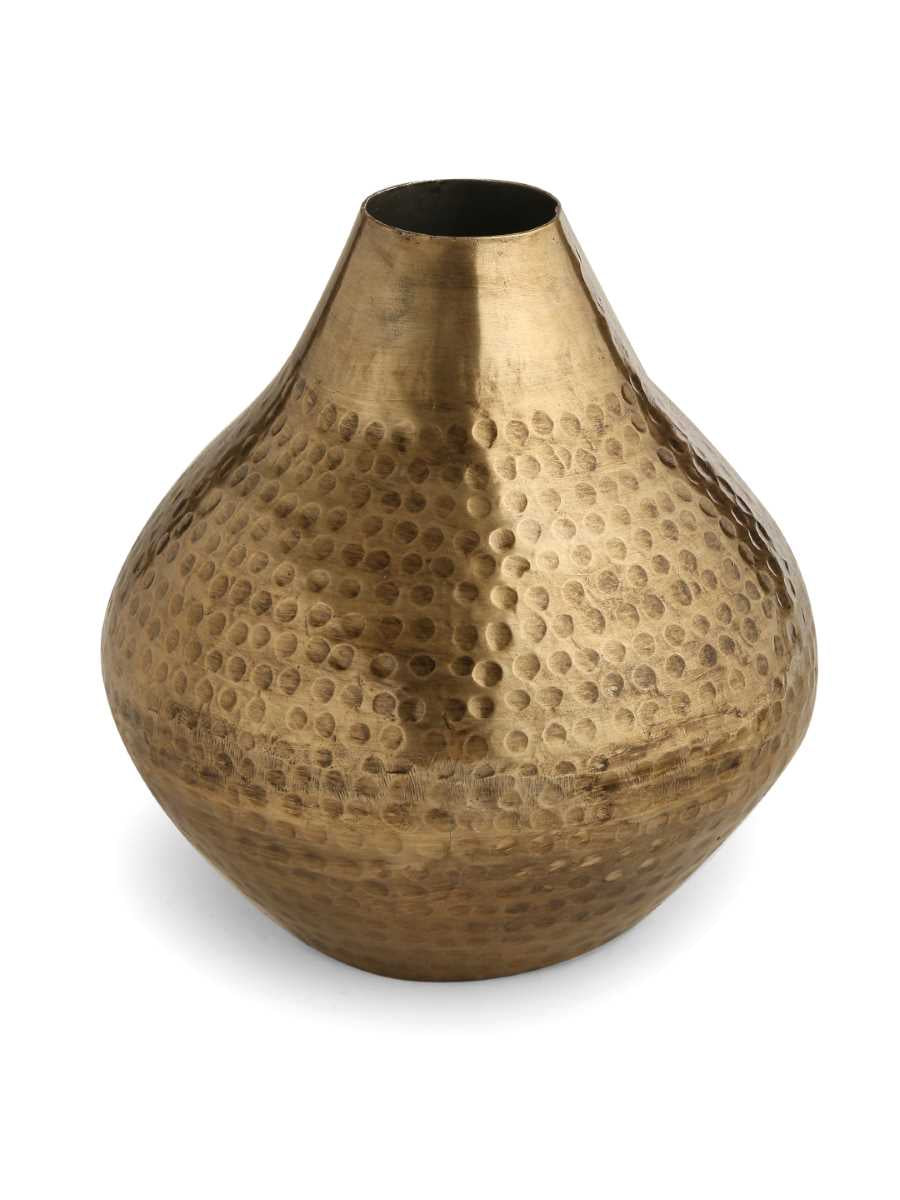 Antique Gold Vase With Hammering Details