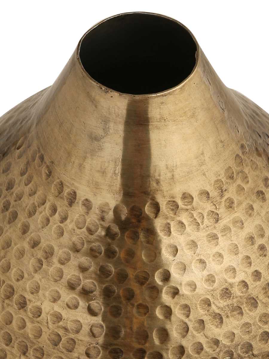 Antique Gold Vase With Hammering Details