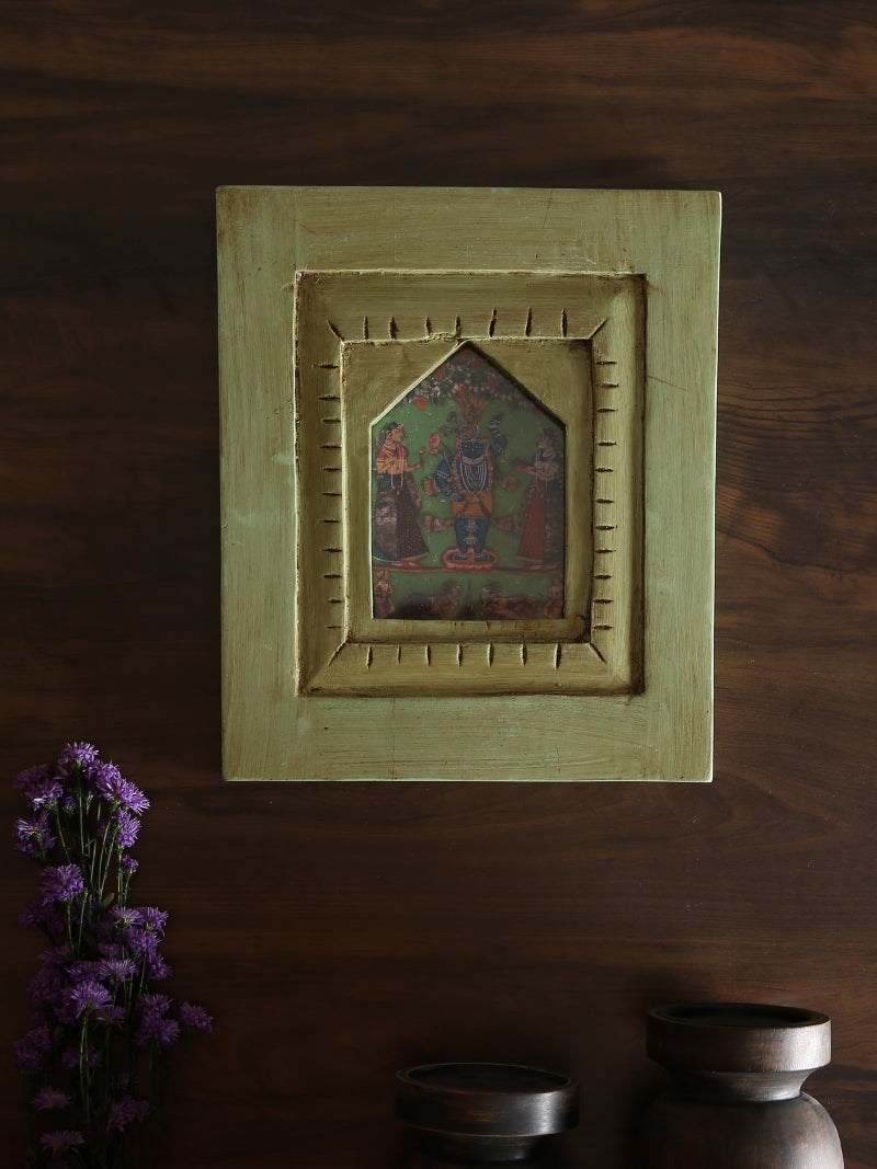 Wall Frame in Light Green Antique Finish