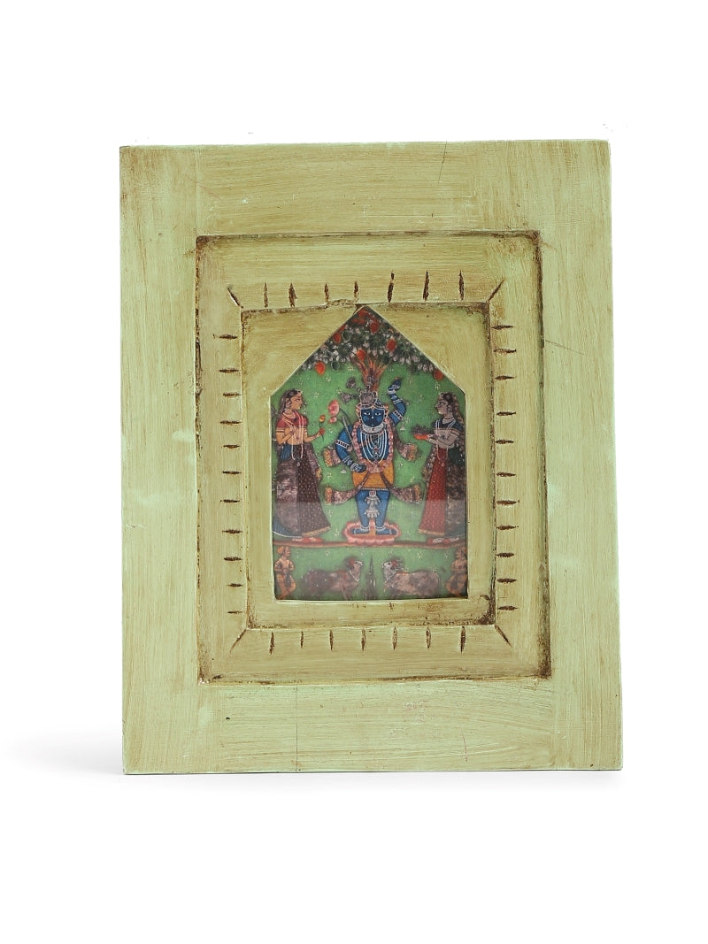 Wall Frame in Light Green Antique Finish