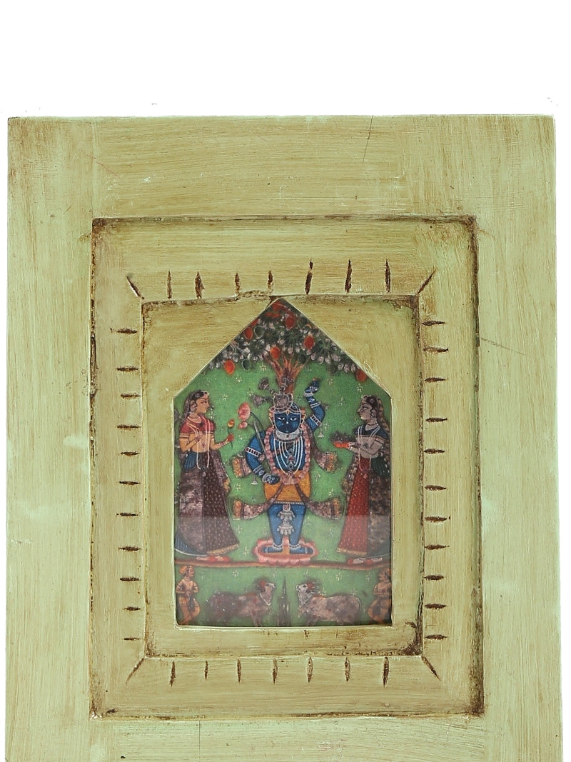 Wall Frame in Light Green Antique Finish