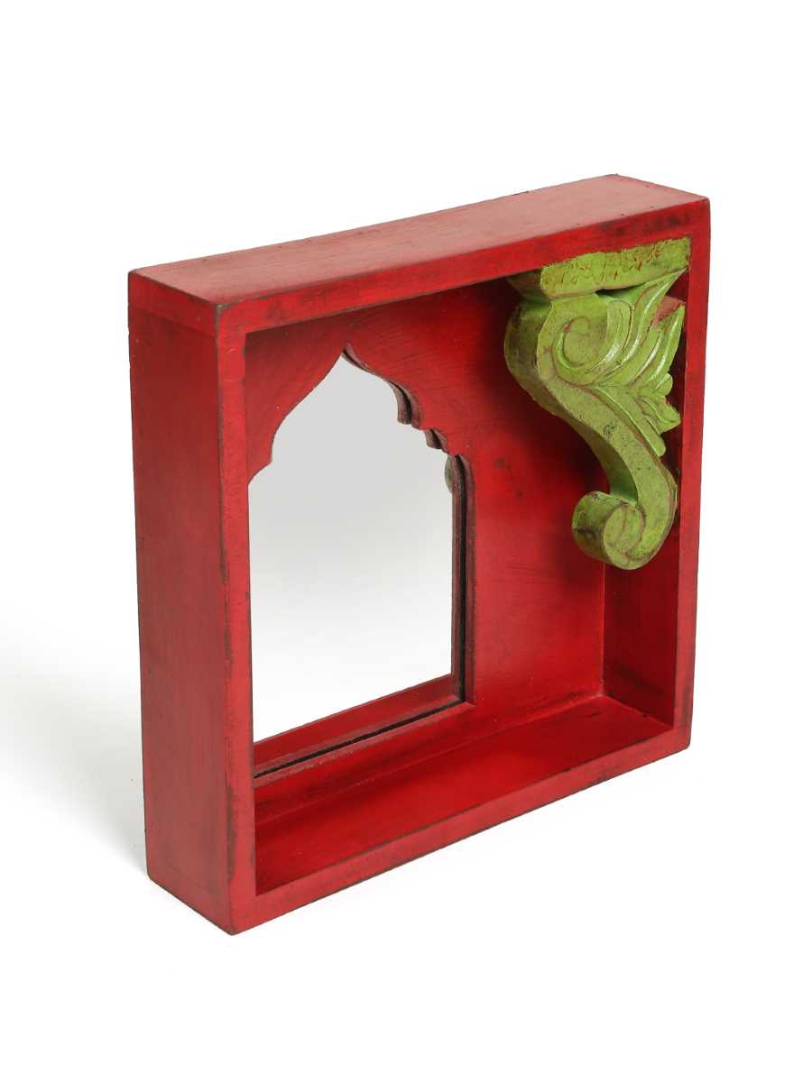 Antique Red And Green Mirror