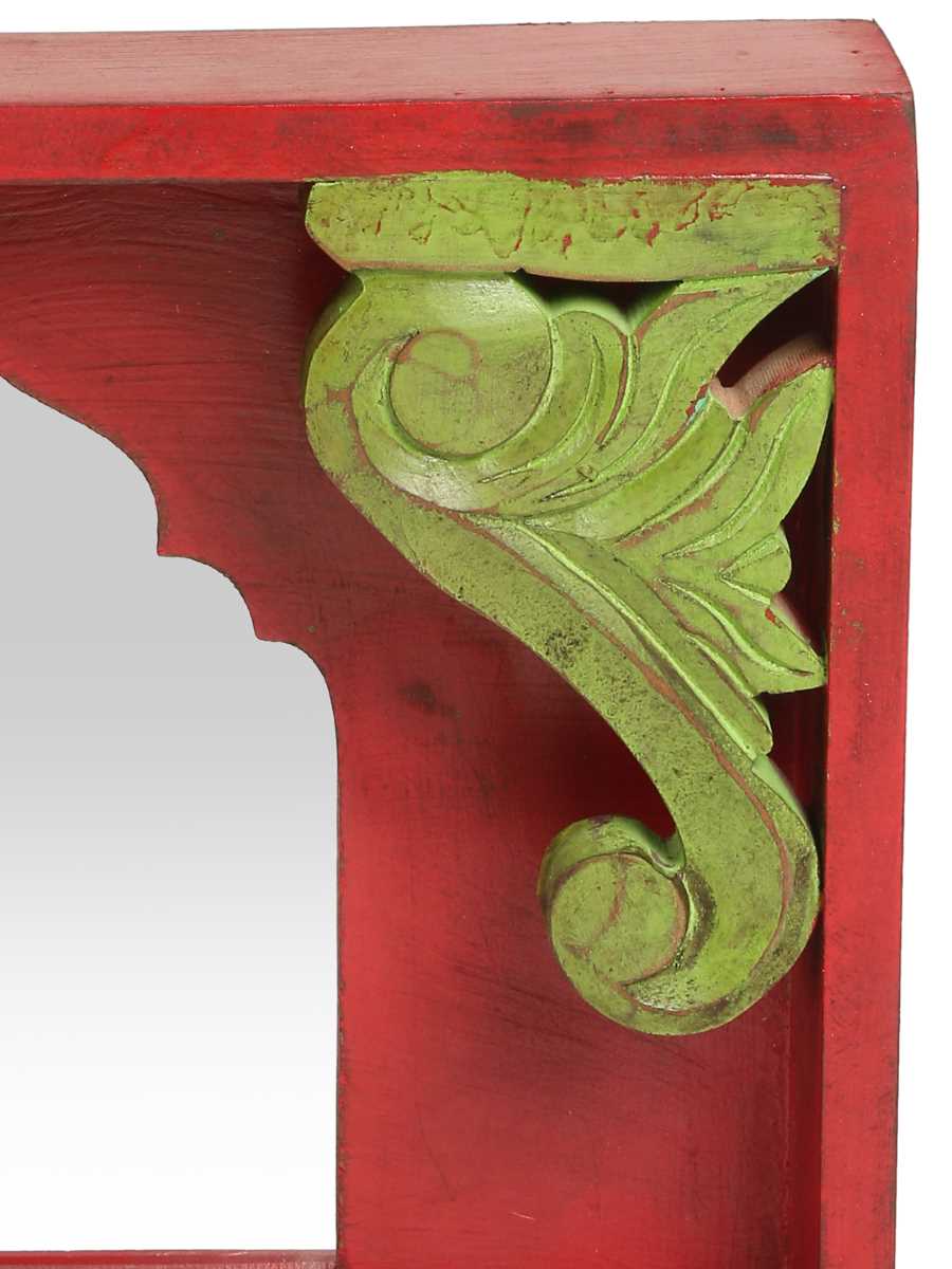Antique Red And Green Mirror