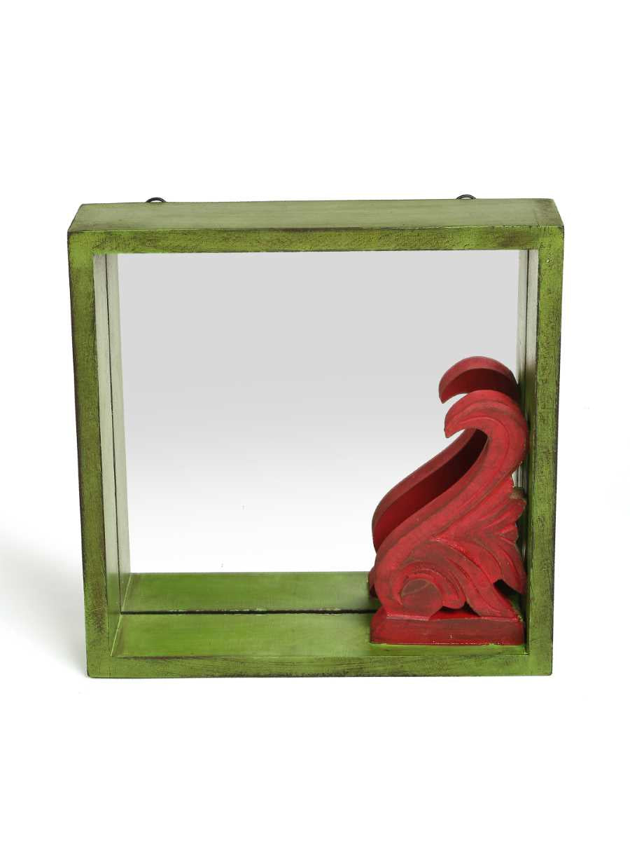 Antique Green And Red Mirror