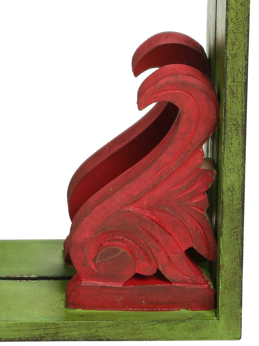 Antique Green And Red Mirror