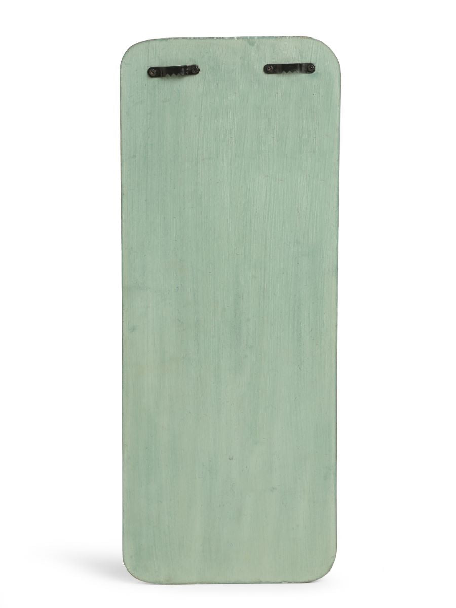 Olive Green And Red Rustic Carved Wall Décor