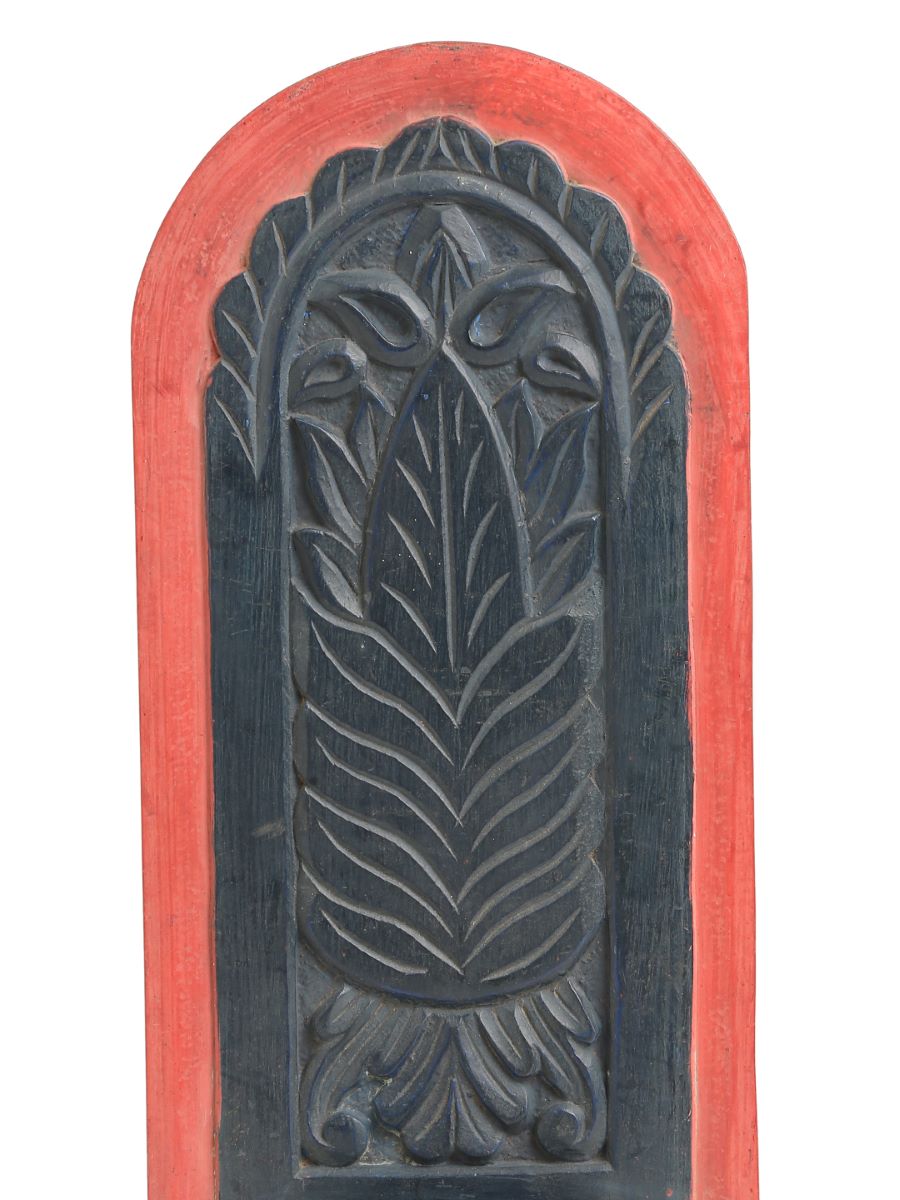 Red And Blue Rustic Carved Wall Décor