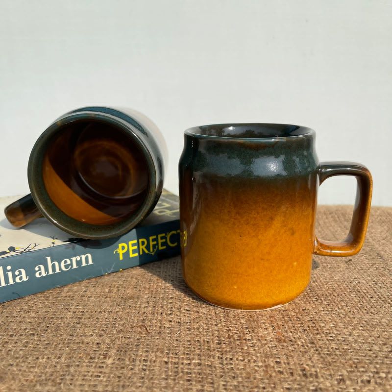 Amber Glazed Mugs (Set of 2)