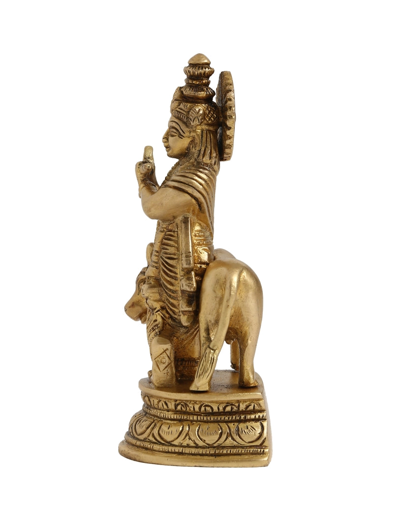 Brass Lord Krishna Idol with Cow
