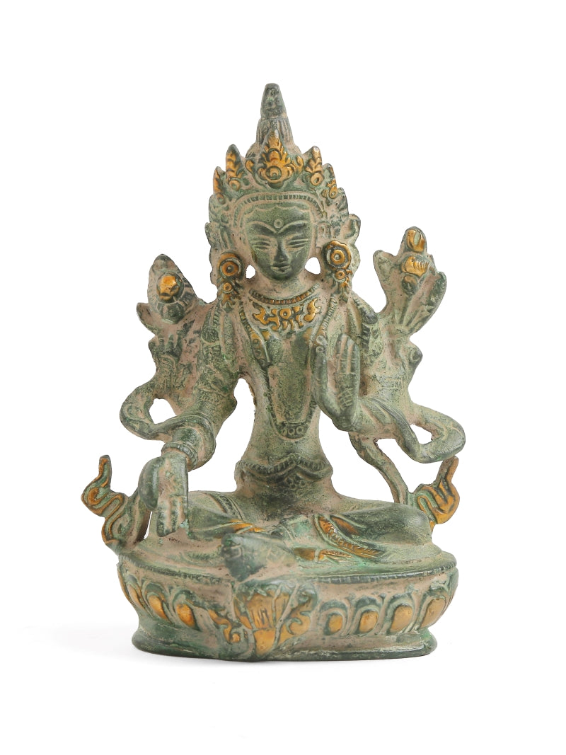 Tara Devi with Green Stone Finish