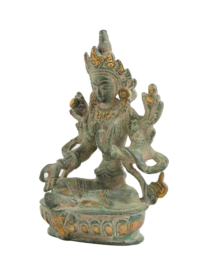 Tara Devi with Green Stone Finish