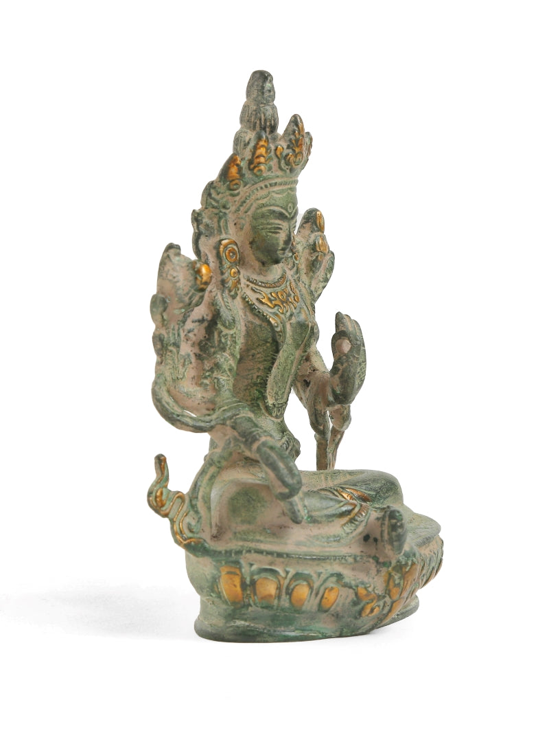 Tara Devi with Green Stone Finish