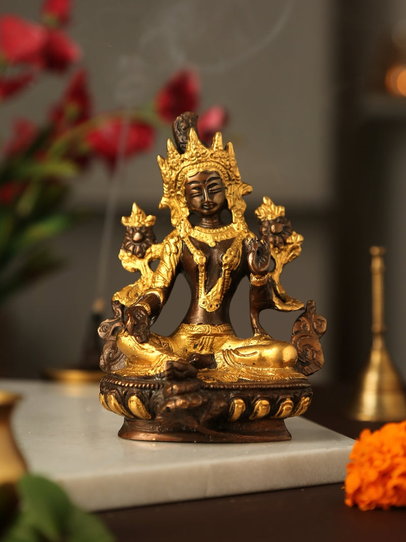 Tara Devi with Antique & Gold Finish