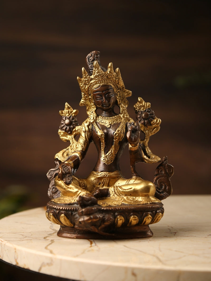 Tara Devi with Antique & Gold Finish