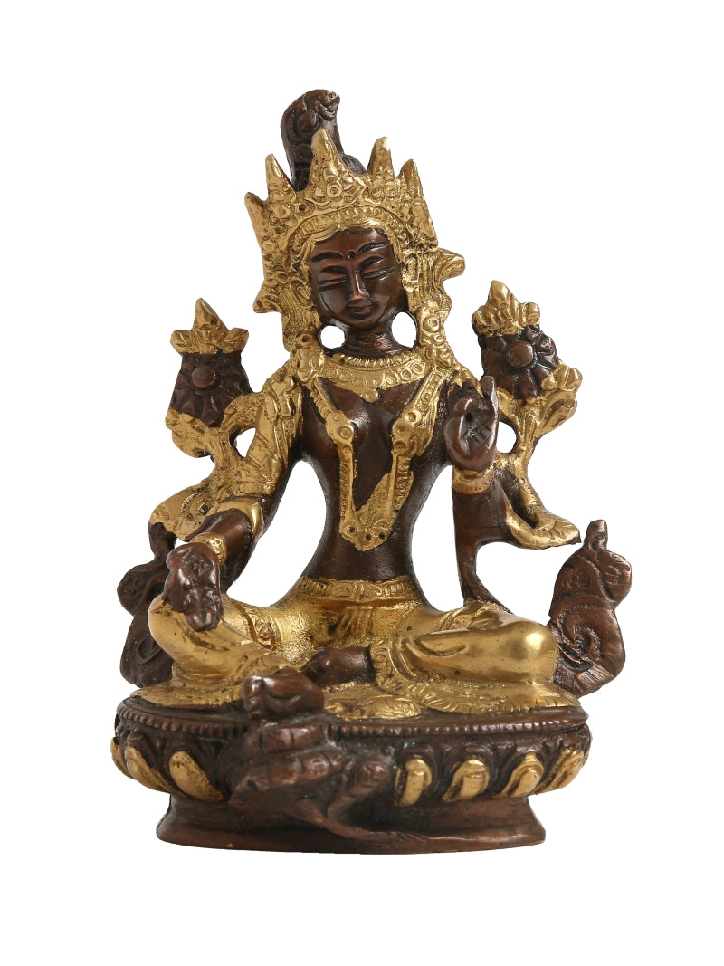 Tara Devi with Antique & Gold Finish
