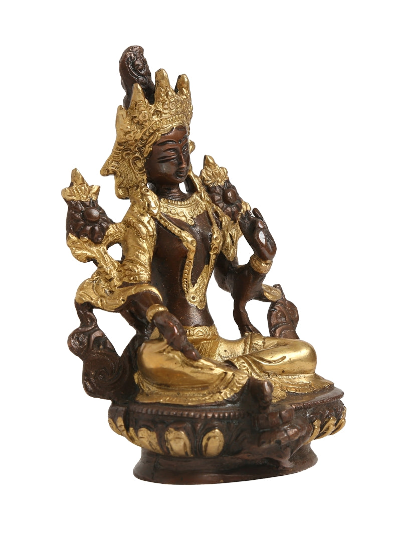 Tara Devi with Antique & Gold Finish