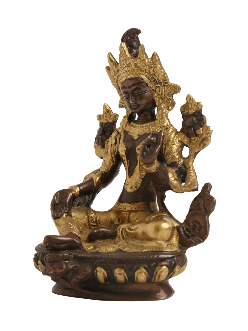 Tara Devi with Antique & Gold Finish