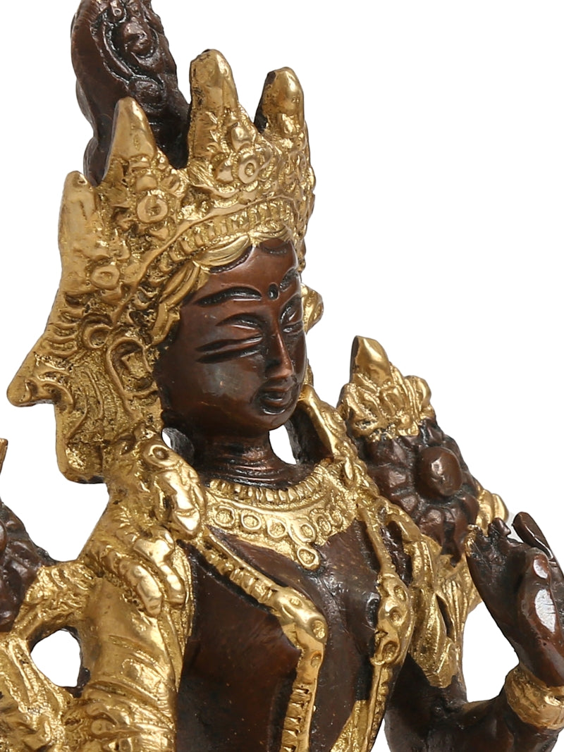 Tara Devi with Antique & Gold Finish
