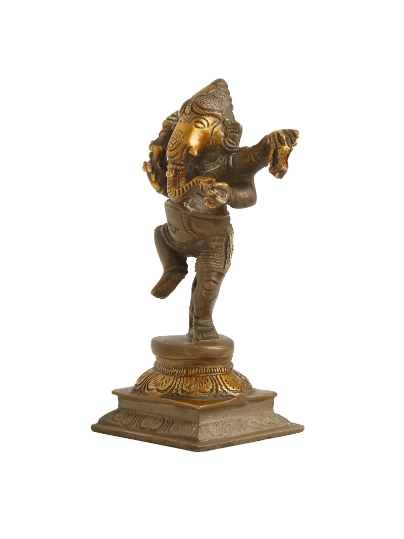 Dancing Lord Ganesh with Stone Finish
