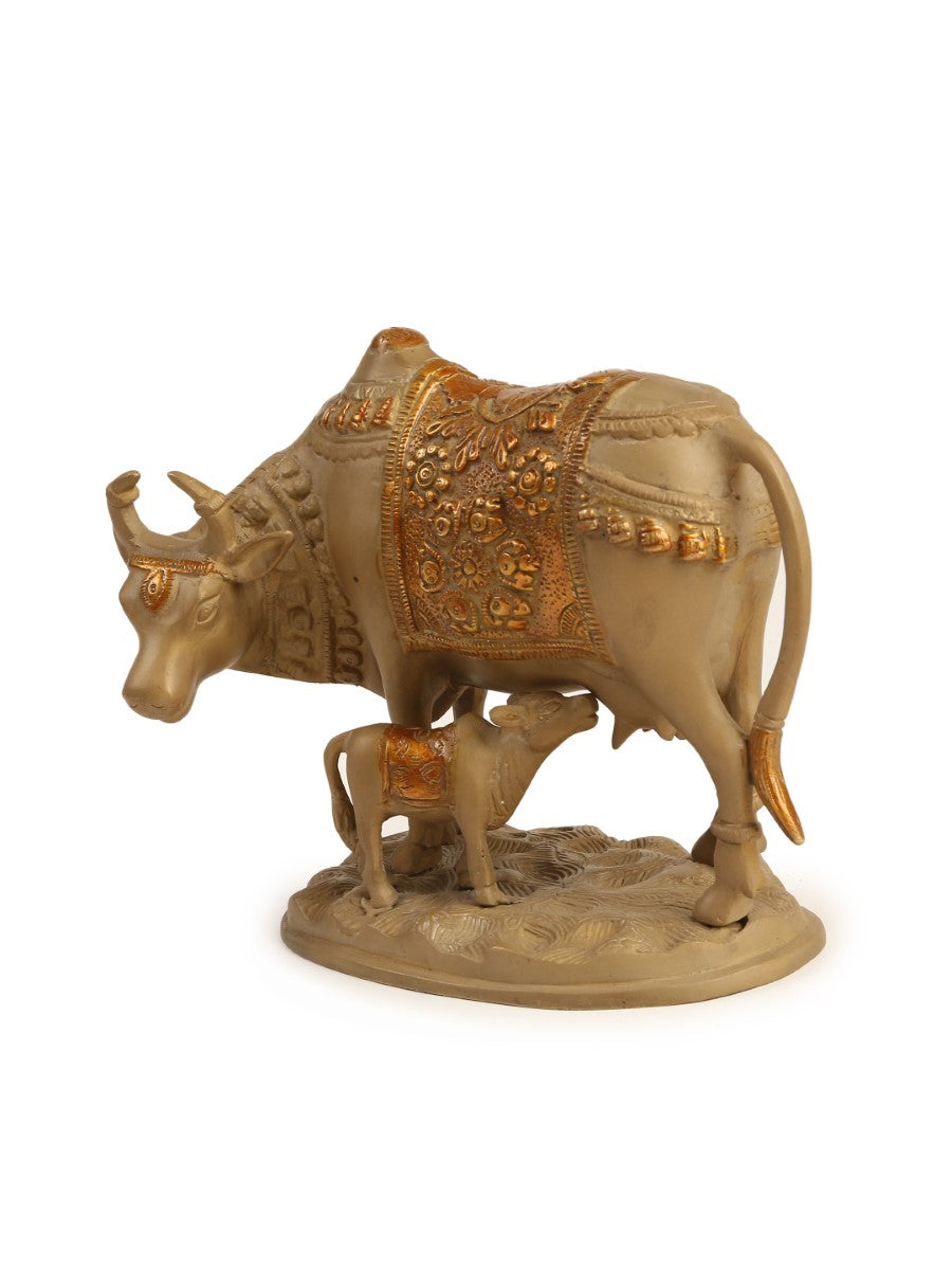 Kamdhenu With Calf In Stone Finish