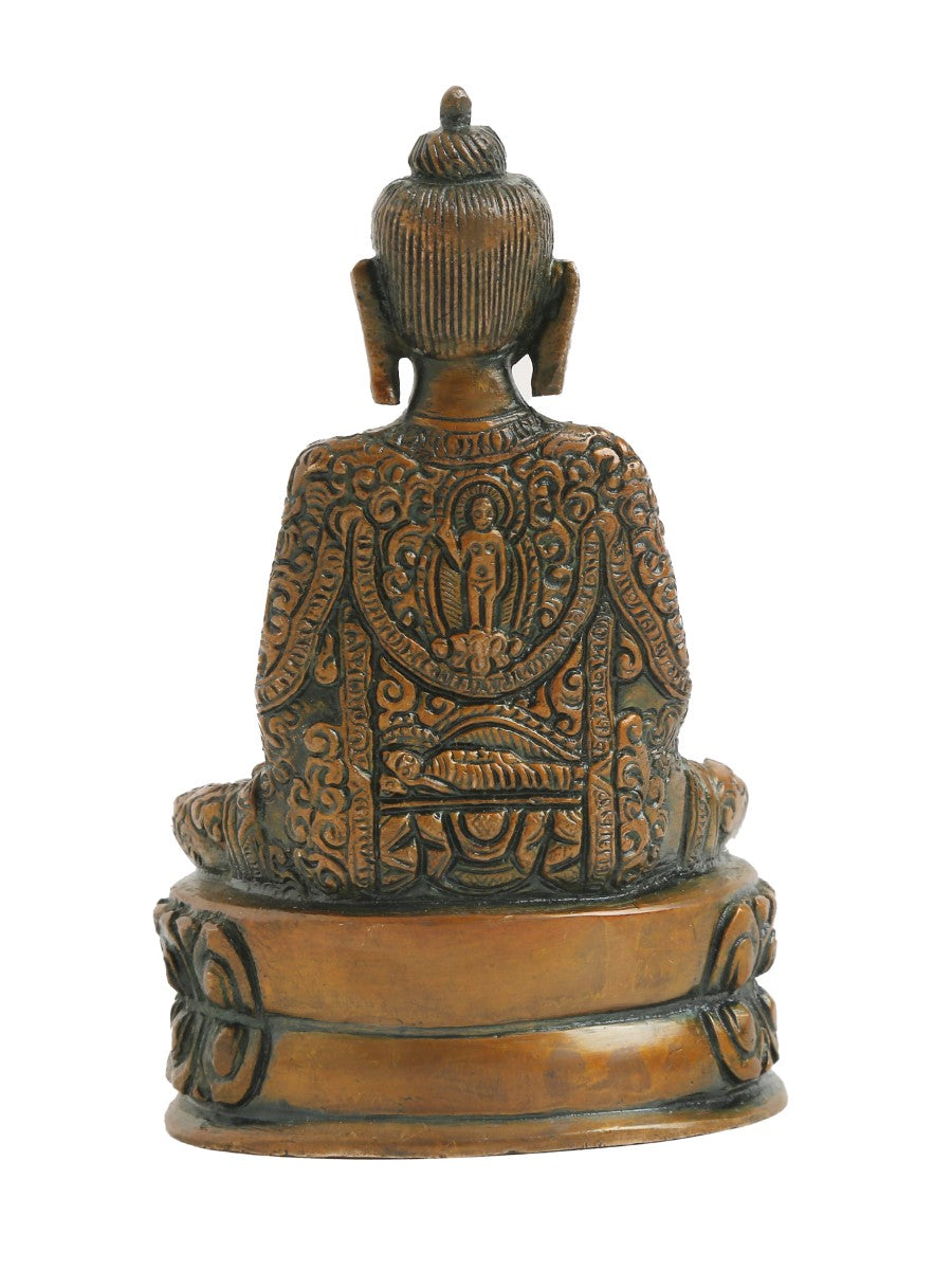Buddha Statue In Antique Brown Finish