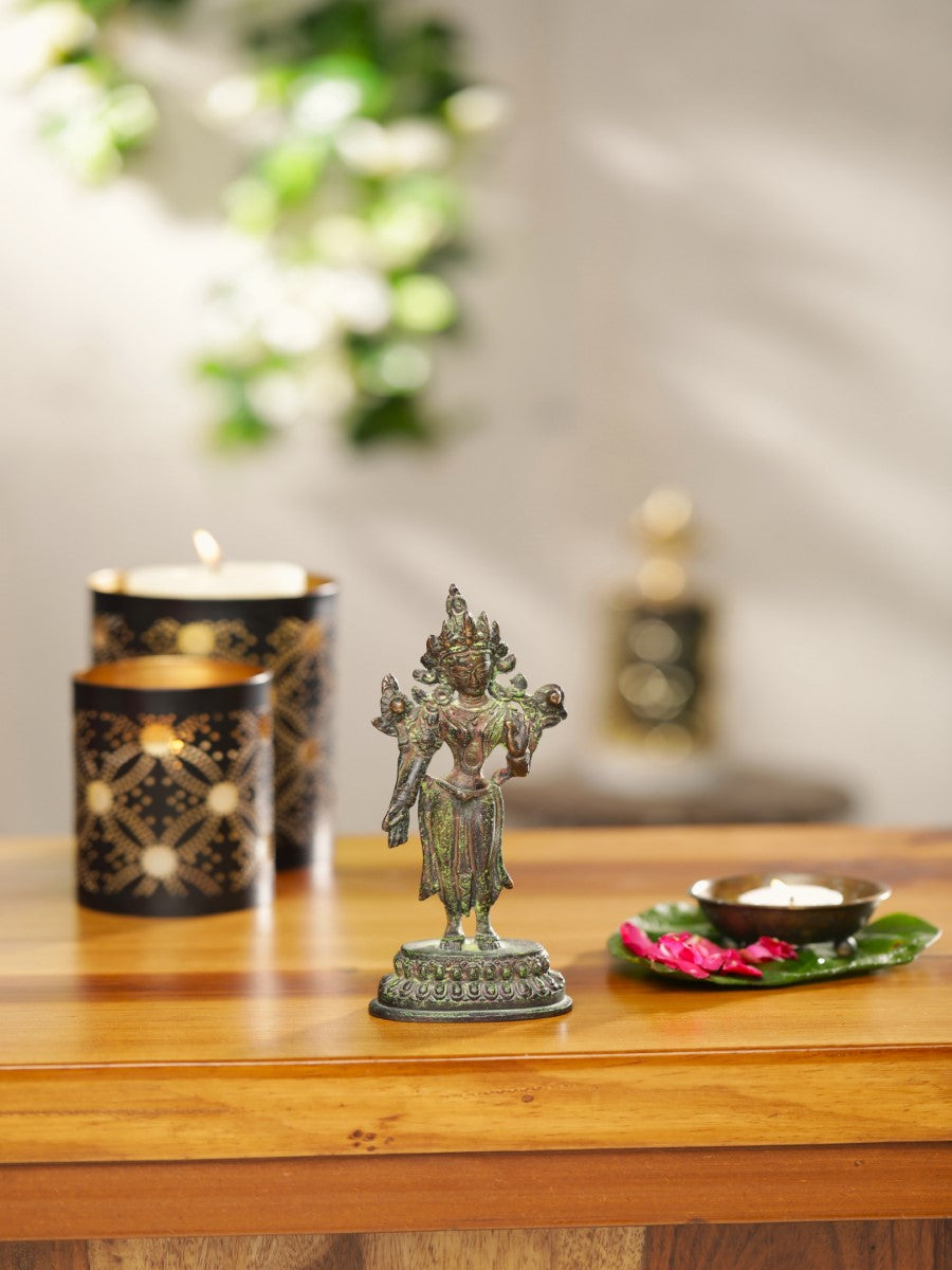 Antique Finish Tara Devi In Brass