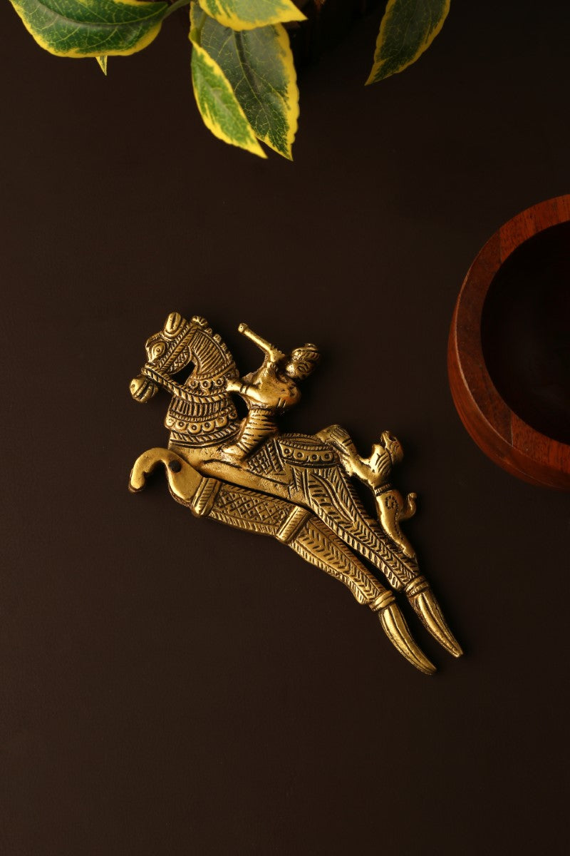 Horse Rider Nutcracker In Brass
