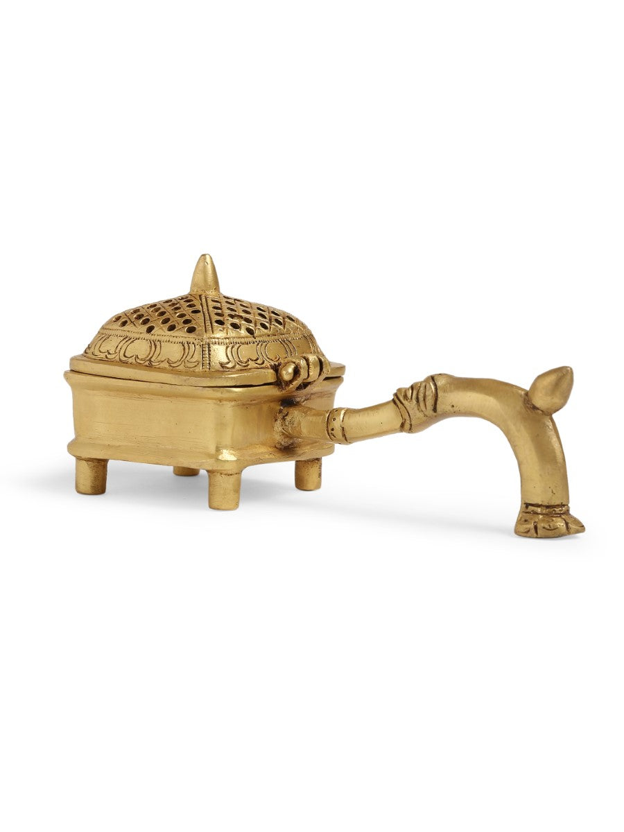 Brass Square Incense Burner With Handle
