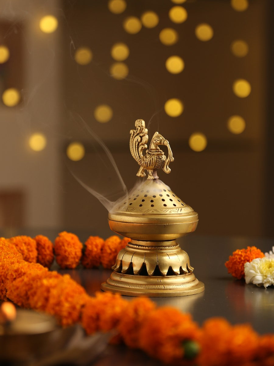 Peacock Design Incense Burner