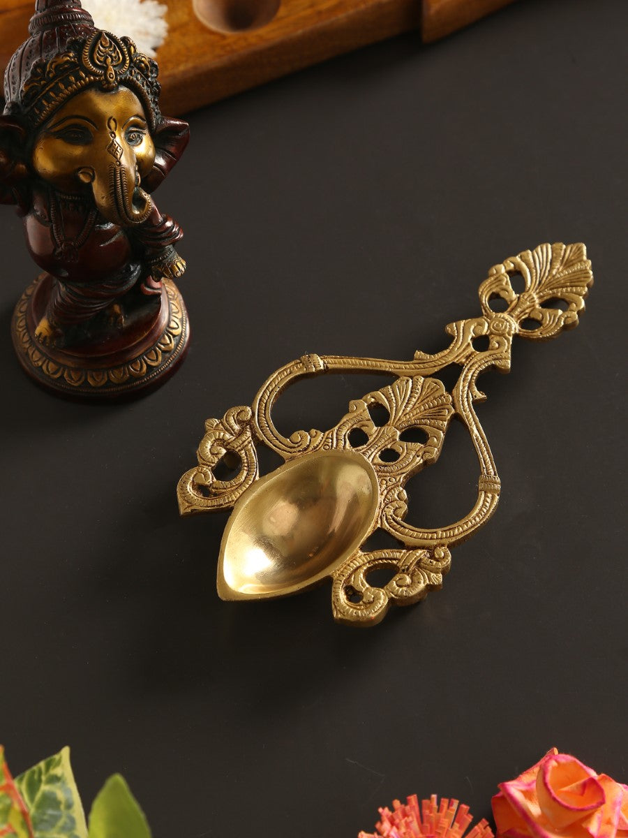Brass Havan/ Pooja Spoon With Intricate Details