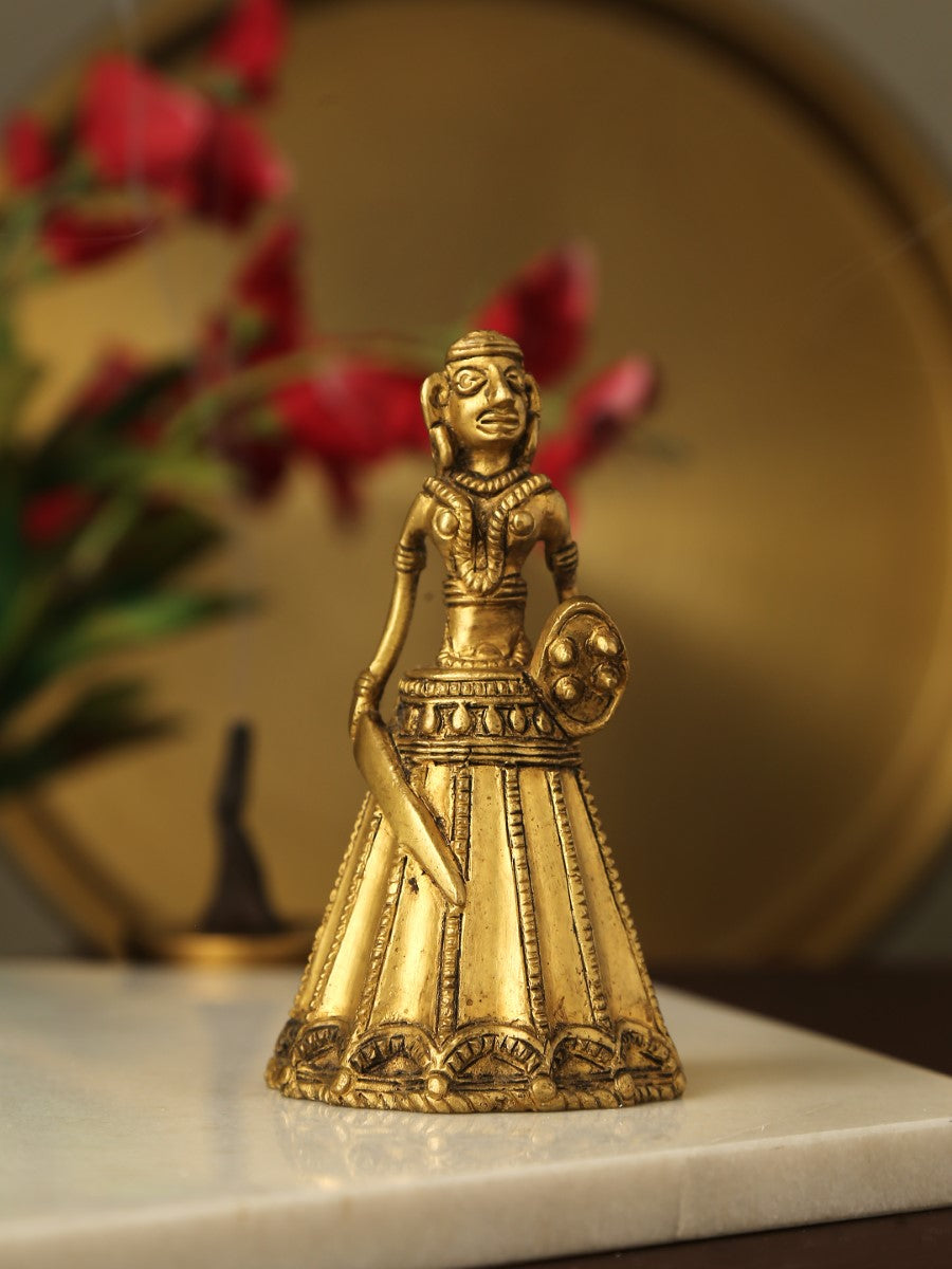 Dhokra Warrior In Brass