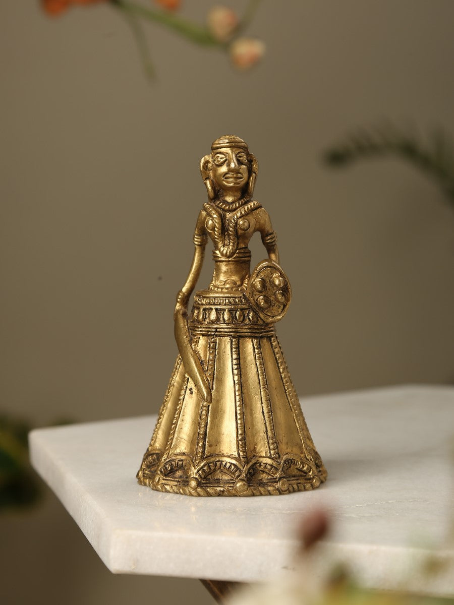 Dhokra Warrior In Brass