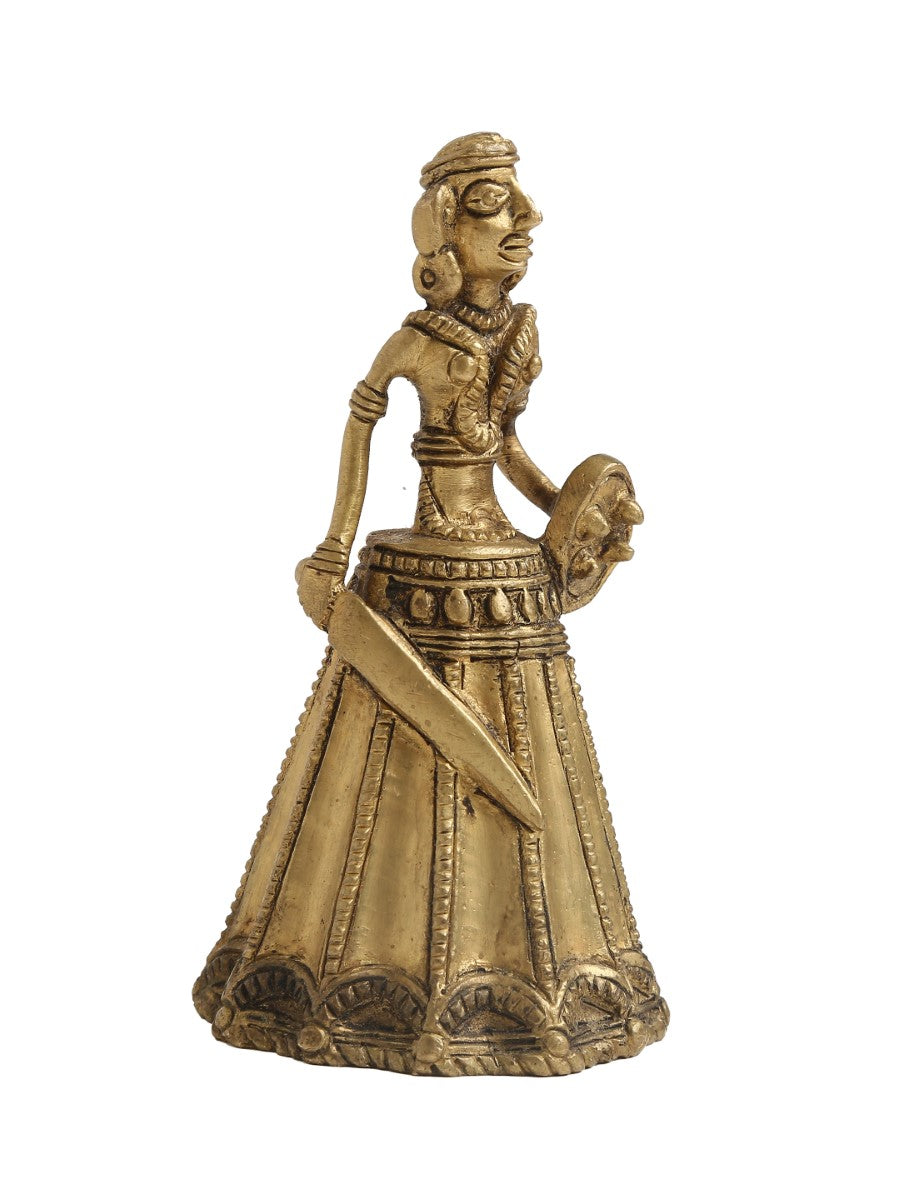 Dhokra Warrior In Brass