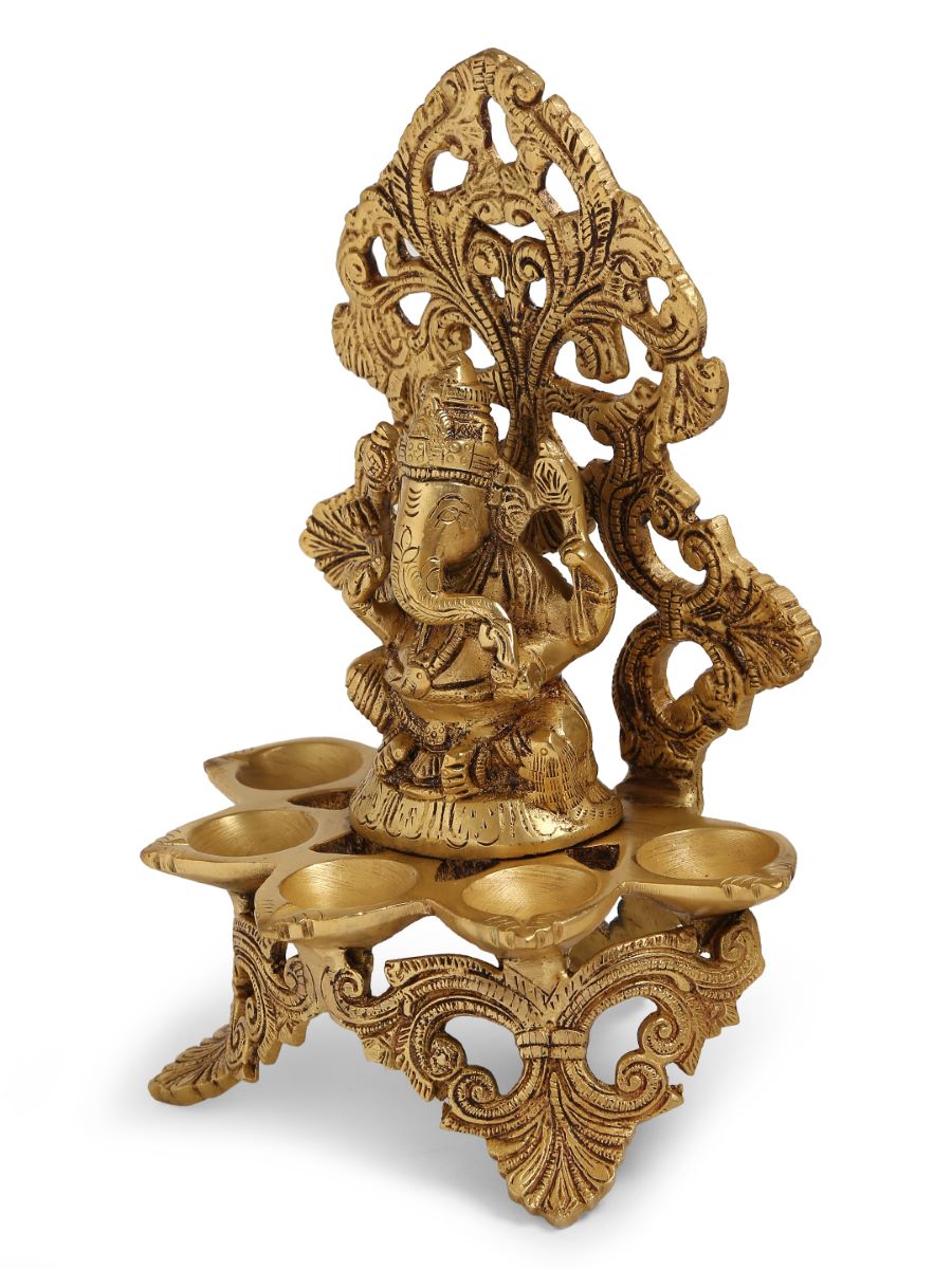 Brass Ganesha Lamp With Base