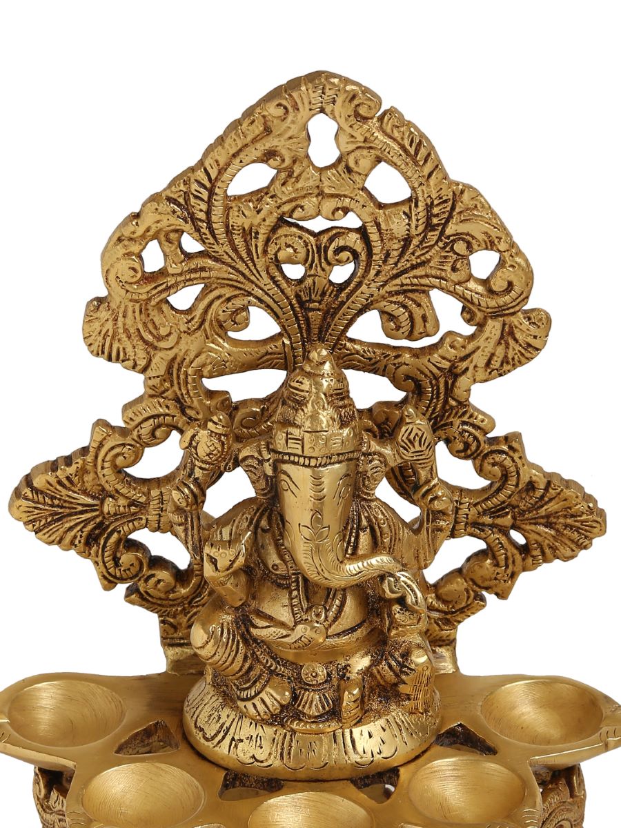 Brass Ganesha Lamp With Base