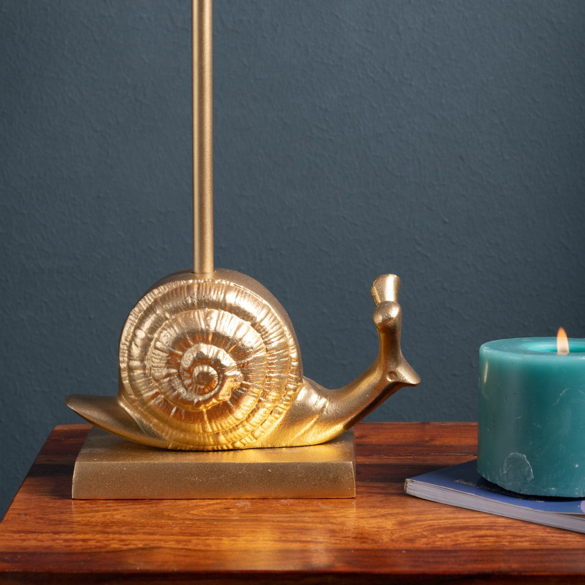 The Snail Lamp with Hot Pink Shade
