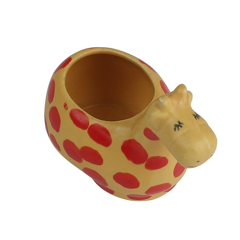 Giraffe Shape Decorative Flower Pots & Planters (Set of 2)